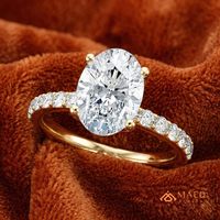 Bague de fiançailles et de mariage ovale en moissanite plaquée or pour femme, ensemble de luxe pour mariée, bijoux fins, cadeau