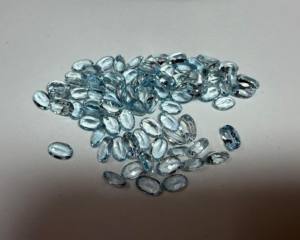Aguamarina Natural, Corte Esmeralda, Ovalada, 5x3MM, Gema Facetada |   Piedra de Aguamarina Azul Ovalada Suelta para la Elaboración de Joyas - Product Image 2