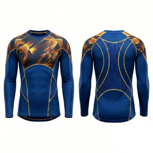 Maillot de compression Rash Guard personnalisé OEM pour hommes, MMA BJJ No Gi, vêtements de sport et de gym, sublimation, séchage rapide, tenue d'entraînement athlétique - Product Image 6