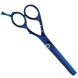 Ciseaux de Démêlage Professionnels Bleus en Acier Inoxydable de Haute Qualité pour Droitiers, Outils de Salon de Coiffure et de Barbier, Faible MOQ, Emballage Personnalisé - Product Image 5