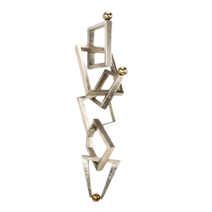 Superbe sculpture murale décorative de forme carrée moderne, en fer forgé fait main avec finition noire, art mural - Product Image 2