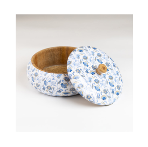 Caja de madera tradicional para chapati con estampado esmaltado, olla decorativa y de almacenamiento de alta calidad a buen precio - Product Image 3