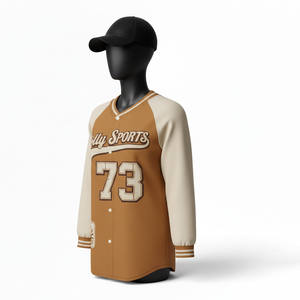 Camiseta de Béisbol para Mujer, Malla de Poliéster Premium Transpirable, Paneles Marrones, Tela Tackle Twill, Logotipo Personalizado, Camiseta de Béisbol de Algodón para Mujer - Product Image 4