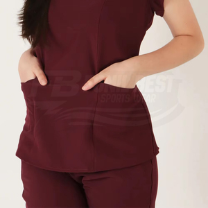 Women Medical <b>Scrubs</b> Jumpsuit Short Sleeve Zip Front Hospital <b>Uniform</b> With Pockets For Medical Staff - Product Image 5