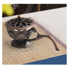 Latest Design Brass Gold Color Incense And Bakhoor Burner <b>Top</b> Quality Round Shape Incense Burner At Inexpensive Price - Product Image 5
