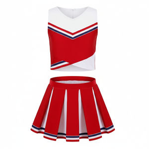 Uniformes de cheerleading de haute qualité, ensemble de tenue de cheerleader avec logo personnalisé, haut court et jupe plissée, vêtements de sport scolaires - Product Image 1
