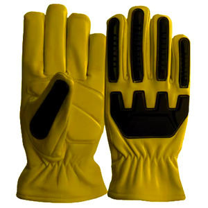 Heavy Duty Reinforced Cowhide Grain Leather Work Gloves Cut Resistant TPR Inserted Personal Protective Safety Mechanic Gloves - Product Image 3