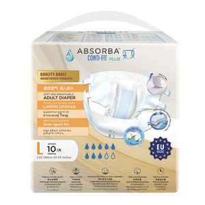 Couches pour adultes Absorba Conti-Fit Plus, 10 pièces par paquet, taille moyenne - Product Image 1