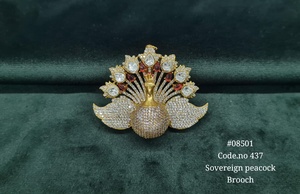 Broche de Pluma para Hombre 437 con Perla de Agua Dulce y Circonita Cúbica, Chapado en Latón e Imitación de Perla, Engaste de Garra, Ideal para Bodas y Fiestas - Product Image 5