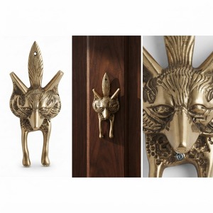Timbre de puerta clásico con cabeza de zorro antiguo, herraje decorativo para puerta principal, timbre de anillo con cabeza de zorro, herraje de seguridad insonorizado para puerta. - Product Image 3