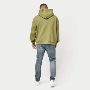 Sweat-shirts à capuche épais pour hommes en coton/polyester, avec logo personnalisé, épaules tombantes, sans cordon, pull uni imprimé - Product Image 5