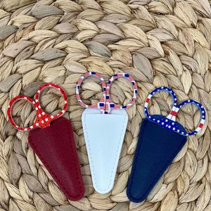 <b>Scissors</b> PATRIOTIC Leather Sheath Knitting Notions Gift for Knitter Embroidery <b>Scissors</b> Crochet <b>Sewing</b> Needlepoint <b>Scissors</b> - Product Image 4