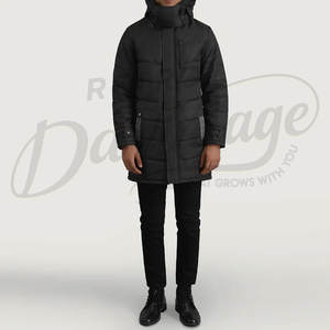 Chaqueta Larga Acolchada para Hombre, Parka de Invierno con Capucha, Abrigo Grueso y Cálido, Resistente al Agua, Chaqueta Acolchada para Exteriores - Product Image 4
