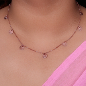 Rose Gold Plating Disc Chain <b>Necklace</b> for Custom Engraving for Women <b>Delicate</b> Design Unisex Everyday Wear Jewelry Jewelry Gift - Product Image 3