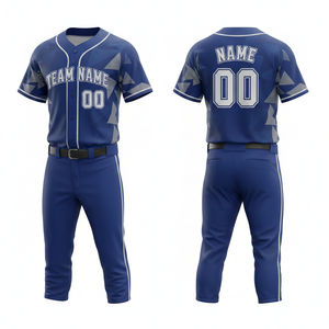 Custom Polyester Breathable Mesh Baseball Jersey Pant Uniform High Quality Printed Sublimated Quick Dry V Neck Unisex - Product Image 6