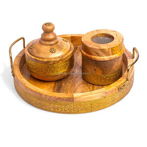 Caja de bandeja de quemador Bakhoor de mosaico con incrustaciones de madera de Mango hecha a mano ecológica de alta calidad, difusor de incienso árabe multicolor - Product Image 4