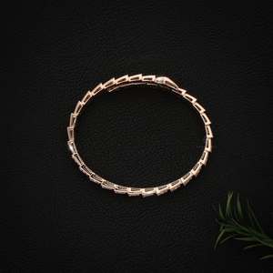 Ice Look Jewelry S925 Rose Gold Plated Oval <b>Bangle</b> <b>Bracelet</b> with Moissanite Geometric Cuff for Women Gift Party - Product Image 3