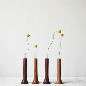 Vase à fleurs en bois décoratif élégant et personnalisable, idéal pour la maison moderne, le bureau et l'hôtel, pour une présentation de centre de table. - Product Image 3