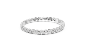 Bracelet en or blanc 9 carats avec diamants ronds, 62 pierres, 6,2 carats, bracelet élégant et luxueux de créateur, bijou raffiné pour femmes - Product Image 3