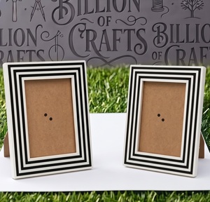 Premium <b>Black</b> White Resin Picture <b>Frame</b> Handcrafted Artistic Photo Display for Home Office Tabletop Decor - Product Image 2