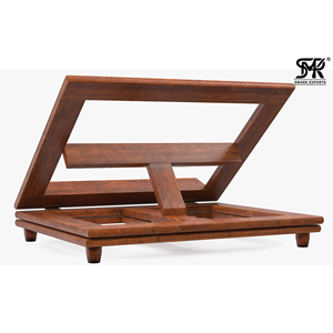 Traditional Eco-Friendly Wooden Book Stand Adjustable <b>Foldable</b> Quran Rehal Reading Holder for Bible Cookbook <b>Desk</b> Study Home Use - Product Image 1