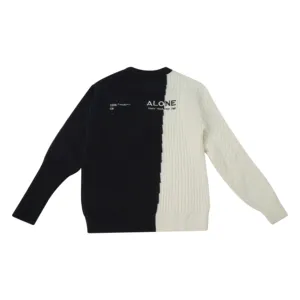 Индивидуальный минималистский удобный базовый мохеровый свитер для повседневного элегантного стиля мужской черный и белый мохеровый свитер