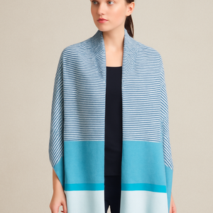 Écharpe pour femme en laine fine et soie, tissée à carreaux, longue, respirante, séchage rapide, durable, légère - Product Image 3