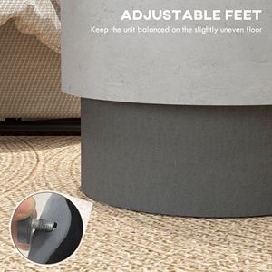 Tavolino Rotondo Regolabile a 4 Piedi con Finitura in Cemento per Uso Interno ed Esterno - Product Image 6