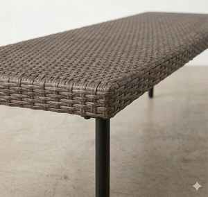 Modern Outdoor Synthetic Rattan Bench Minimalist Garden PE Wicker Coffee <b>Table</b> Durable Patio Leisure Weaved Long <b>Stool</b> Furniture - Product Image 4
