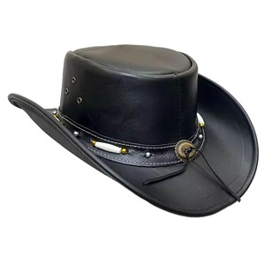 Nouveaux chapeaux de cowboy unisexes en cuir 100% pour la vente en gros 2026, chapeau de cowboy en cuir imprimé sur mesure de qualité supérieure - Product Image 6