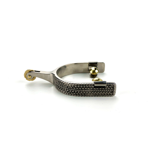 Estribos de Acero Inoxidable con Rodillo de Latón y Superficie Texturizada para Accesorios de Equitación, Espuelas con Rodillo, Seguridad Ecuestre - Product Image 1