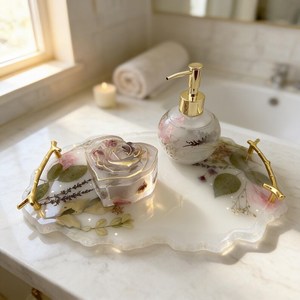 Luxury Handmade Resin Washroom <b>Accessories</b> with Elegant Countertop <b>Bathroom</b> <b>Accessories</b> <b>Set</b> for Modern Interiors Use from India - Product Image 6
