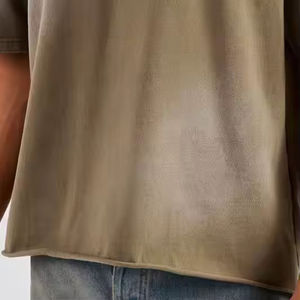 T-shirt en coton respirant de haute qualité pour homme, grande taille, coupe ample, épaules tombantes, style streetwear décontracté - Product Image 3