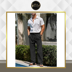 Pantalons en lin décontractés pour hommes, très demandés, de qualité exceptionnelle, légers, imperméables, respirants, avec option de logo personnalisé - Product Image 2