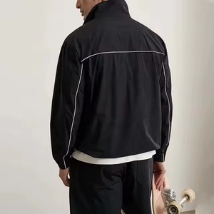 Ensemble coupe-vent unisexe grande taille 100 % coton pour la maternité, veste décontractée unie respirante, survêtement deux pièces, vente en gros - Product Image 3