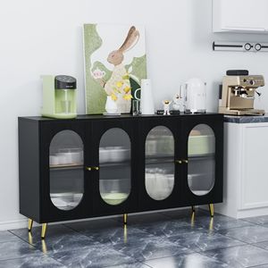 Modern Freestanding <b>Sideboard</b> Cabinet Acrylic Doors Kitchen Dining Living Room <b>Storage</b> Console Table Accent Furniture for Home - Product Image 1
