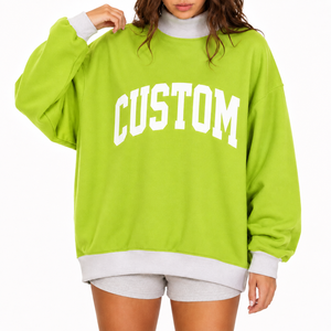 Sudadera de Primera Calidad, Ligera, Personalizada, de Invierno, Cuello Alto, 100% Algodón, Antiarrugas, Hombros Caídos, con Apliques - Product Image 1