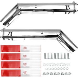 Support de fixation métallique robuste à ressort, chromé, pour garde-boue réfléchissant, avec espacement des boulons coudés de 2,5 po et longueur de 30 po, pour semi-remorque - Product Image 2