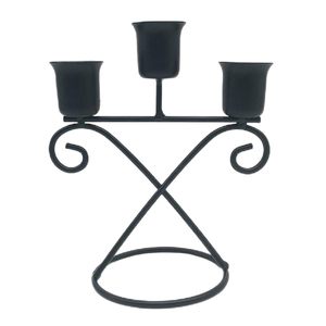 Candle Holder Iron Simple Candlelight Stand for Party 3 Arms Bedroom Wedding Style for dining <b>table</b> wedding party anniversary - Product Image 3