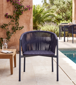 Modern Outdoor Rope Woven Dining <b>Chair</b> Minimalist <b>Garden</b> Patio Lounge Armchair Aluminum Furniture - Product Image 2