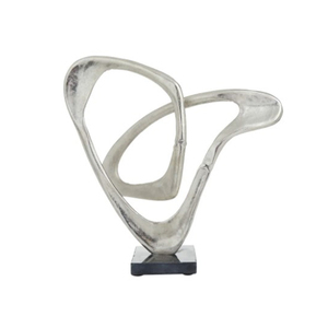 High-End Polished Aluminum Silverware Sculpture Modern Round Design for Living Room Office Tabletop Ornaments - Product Image 6