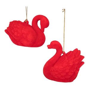 Adorno Navideño de Lujo Más Vendido, Decoración de Navidad y Año Nuevo, Terciopelo Rojo, Acrílico Flocado, Vestido 2D, Árbol 3D, Cisne, Botella de Perfume - Product Image 5