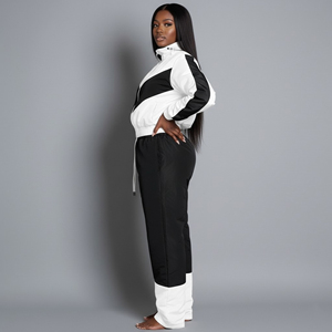 High Quality Streetwear <b>jacket</b> & trouser women's 2 piece set 100% nylon Breathable baggy Fit 2 tone ladies Tracksuit - Product Image 4