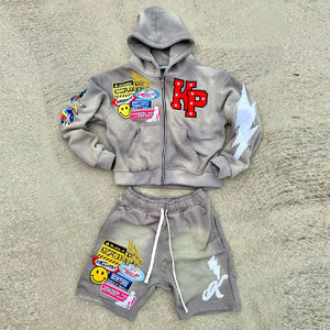 Conjunto de Sudadera con Capucha y Pantalones Cortos para Hombre, Ligero, de Dos Piezas - Product Image 3