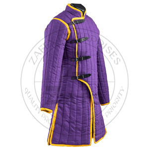 Abrigo Gambeson Morado de Alta Calidad, Chaqueta Aketon Acolchada Gruesa Hecha a Mano, Armadura de Algodón para Disfraz de Caballero Vikingo para Usar en Invierno - Product Image 2
