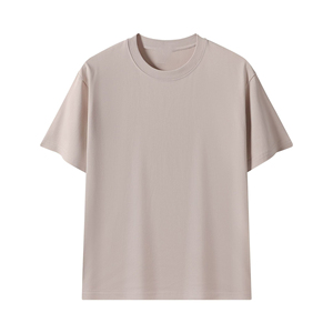 T-shirt uni à col rond et manches courtes personnalisé 2025 pour hommes, 100 % coton, grandes tailles, 240 grammes, styles décontractés - Product Image 4