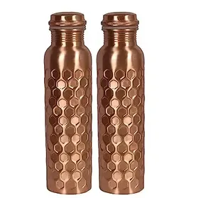 Bouteille d'eau en cuivre gravée de qualité supérieure BoldBlossom pour mariages et cadeaux festifs, disponible en gros - Product Image 3