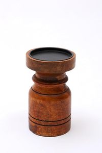 Support de bougie rond en bois vieilli, fait main, pour bougies cylindriques et coniques, 1 couleur, pour décoration de mariage et de maison - Product Image 2