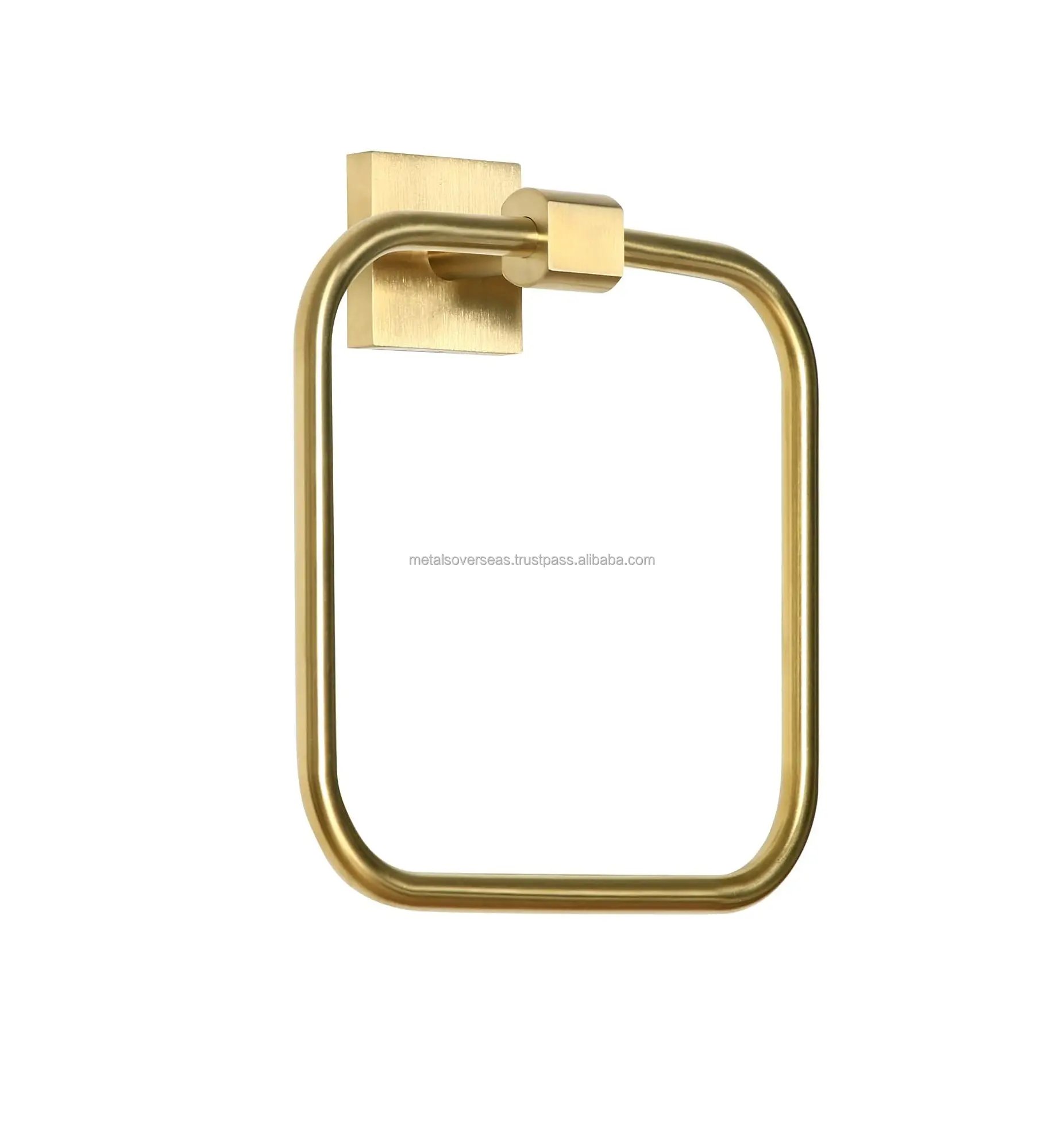 Anel De Toalha De Mão Quadrado Para O Banheiro Suporte De Toalha De Aço Inoxidável Modern Hand Towel Hanger Wall Mounted Brushed Gold