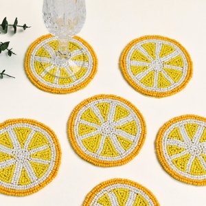 Beaded Butterfly Promotional Coaster Round Drink Mat Custom Logo <b>Table</b> Decor for Events - Product Image 3